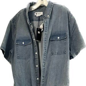 Short Sleeved Denim Jumpsuit Romper for Men